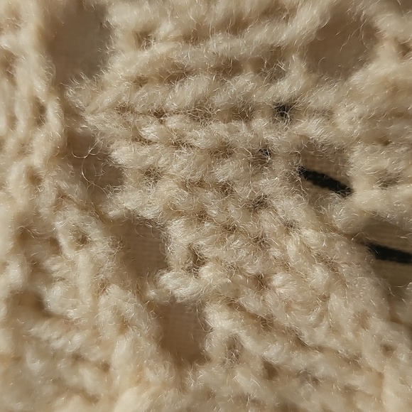 Vintage Red and Cream Button-Up Chevron Patterned Sweater - Picture 7 of 11